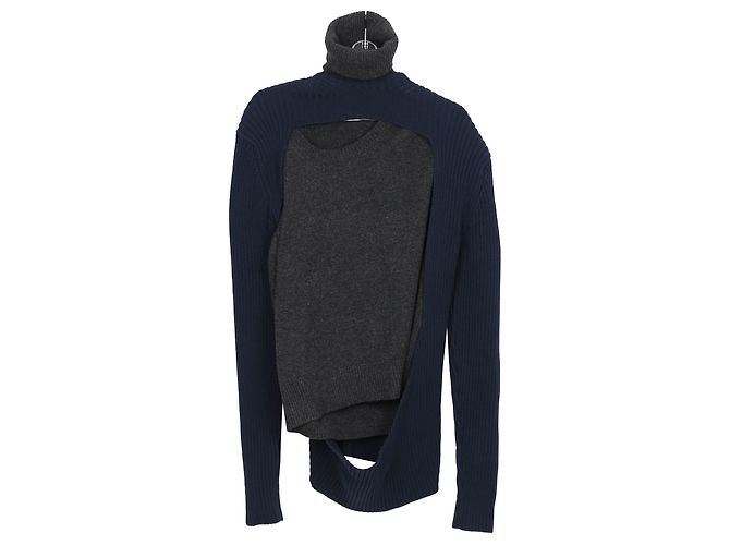 Bottega Veneta Strickpullover in Marineblau und Grau