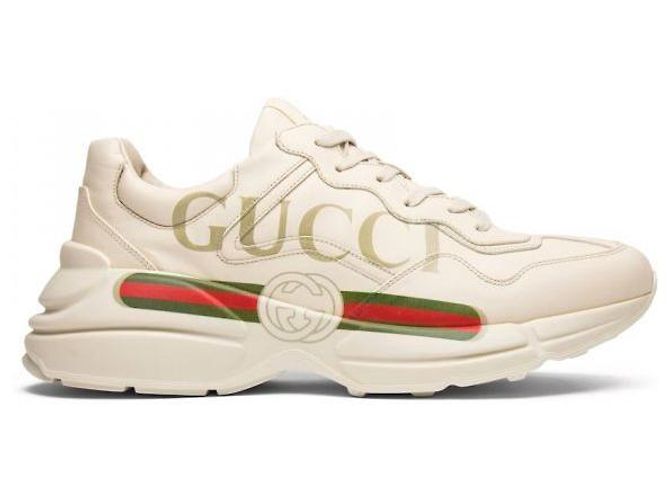 Gucci Rayton Logo Leder-Sneaker Weiß