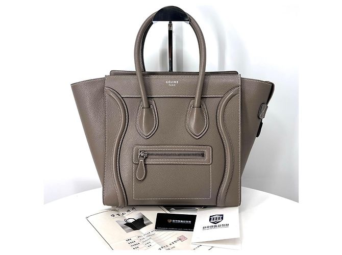 Luggage Céline Reparación de micro bolso de equipaje bolso tote Castaño