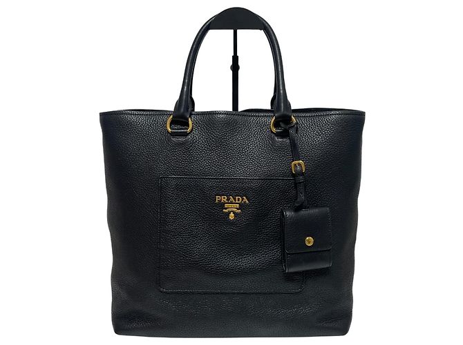 Prada Tote e Borsa a Spalla in Vitello Daino Nero