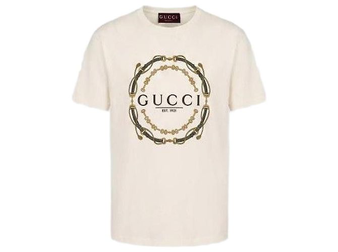 Gucci Camiseta de jersey de algodão estampado Branco