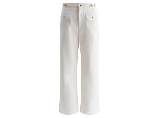 Céline Pantalones Gourmet en algodón Plata