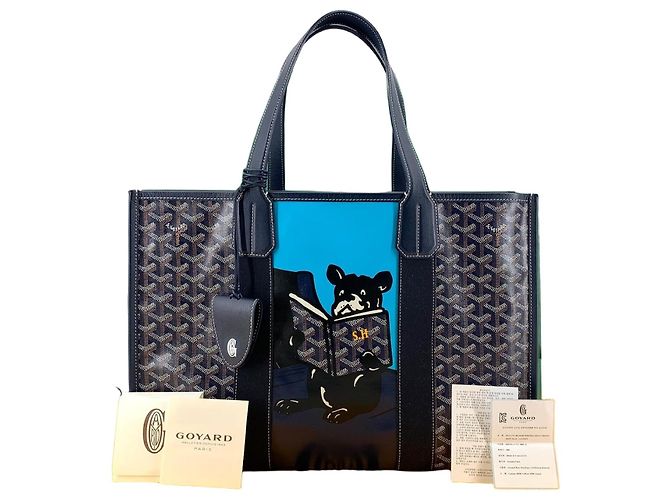 Goyard Borsa Tote e Borsa a Spalla Canvas Billet MM e Charm Blu