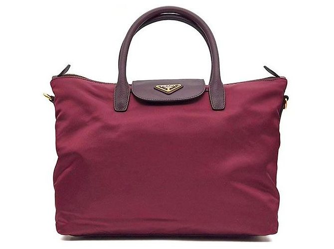 Prada Borsa Tote e Borsa a Spalla Tesuto Saffiano Rosso