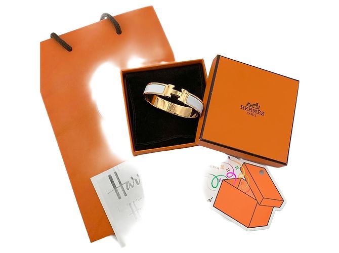 Hermès Click Armband PM Weiß 