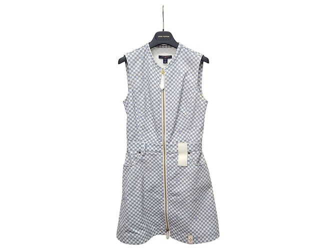 Louis Vuitton Sky Blue Damier Zip Dress
