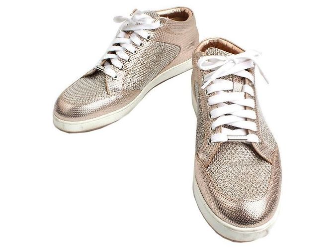 Jimmy Choo Metallic Pink Gold Sneaker