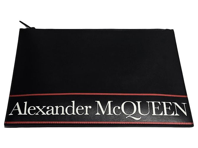 Alexander Mcqueen Clutch con logo nero