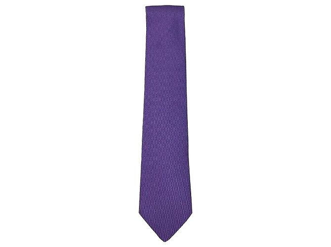 Hermès Gravata de seda Violet Marine Roxo