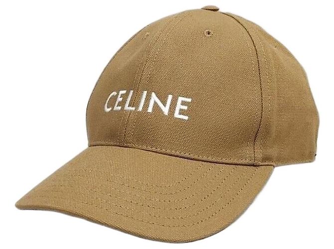 Céline Cotton Baseball Cap Hellbraun 