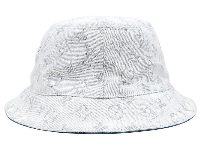 Louis Vuitton LV Monogram Reversible Bucket Hat Denim Blue Blau