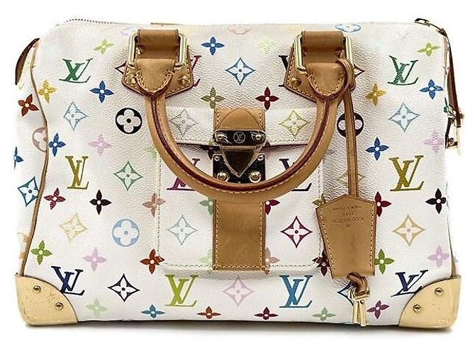 Louis Vuitton White Multi Speedy Multicolore