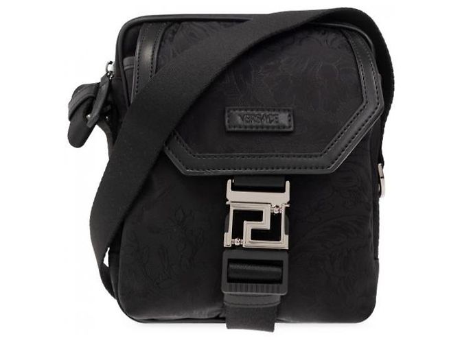 Versace Borsa Messenger Neo Nylon Barocco Small Nero