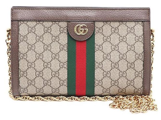 Gucci Bolsa de ombro e transversal Ophidia GG Canvas Marrom
