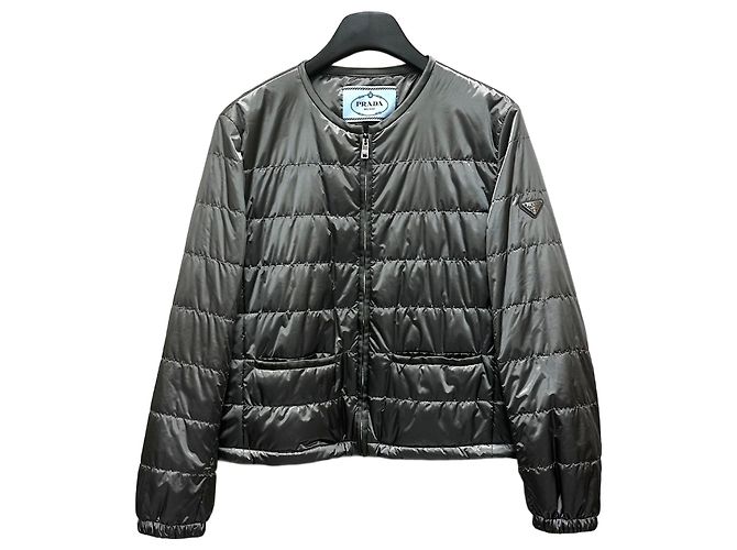 Prada Triangle Logo Nylon Lightweight Padded Jacket Multiple colors