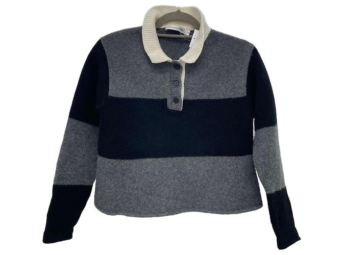 Dior Strickpullover mit Kragen Braun 