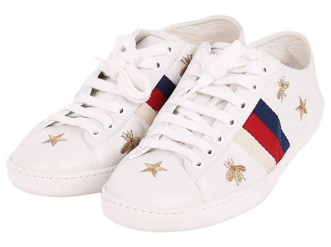 Gucci Star Bee Patch Damen Sneaker Weiß
