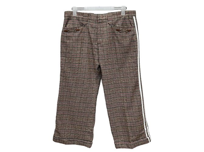 Gucci Adidas Horsebit Check Three Stripes Wool Pants Multiple colors