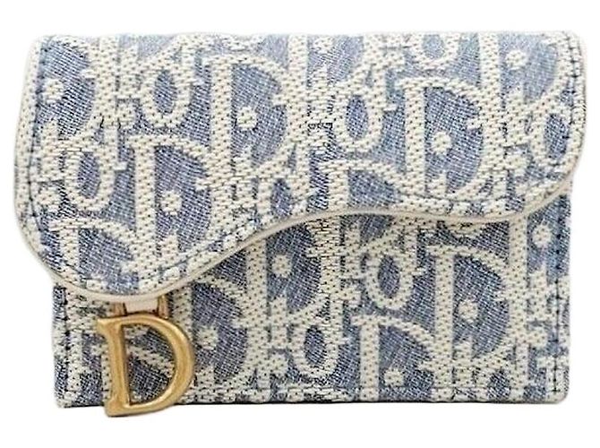 Dior Cartera tarjetero Saddle Denim Oblique Multicolor