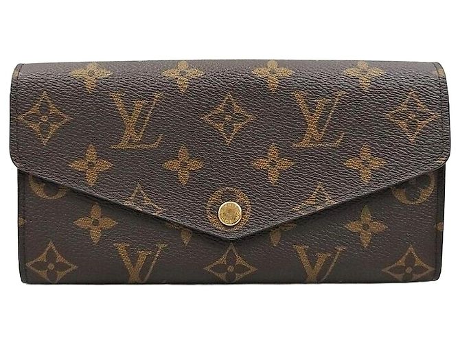Louis Vuitton Monogram Sara Wallet Long Wallet Black
