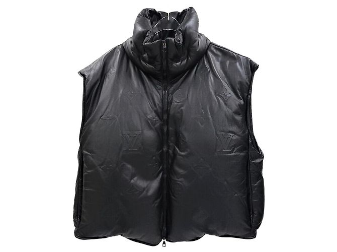 Louis Vuitton Limited Edition Monogram Boy Puffer Leather Vest Black