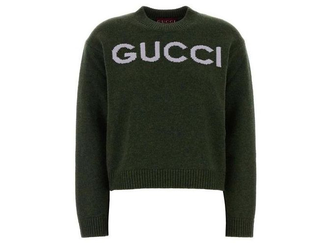 Gucci Intarsia Wollstrick Grün 