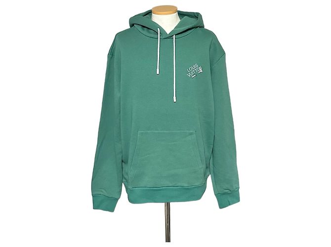 Louis Vuitton Sudadera con Capucha Signature Bordada Verde