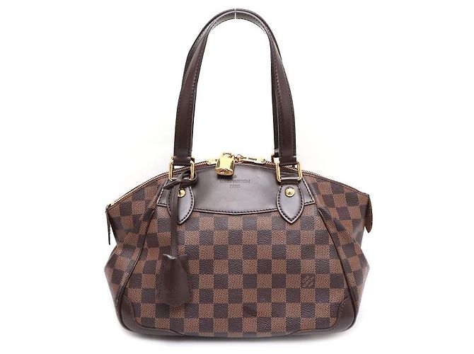 Louis Vuitton Bolsa Tote Verona PM em Canvas Damier Eben Multicor