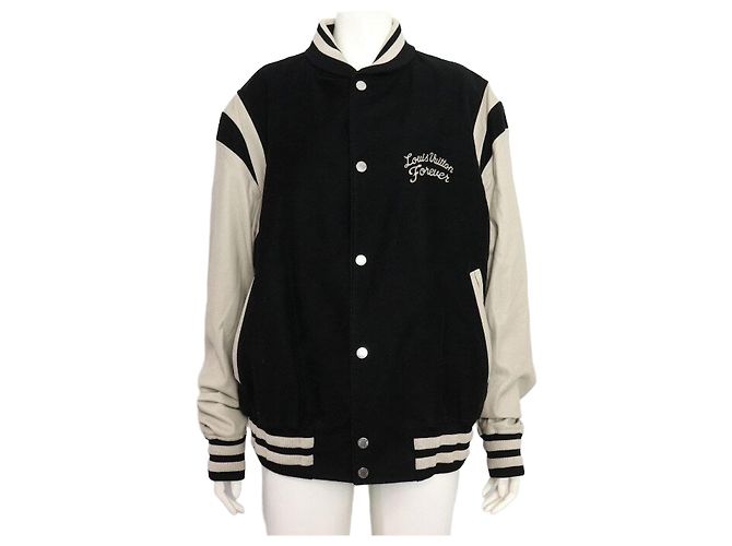 Louis Vuitton Ramskin Forever Embroidered Logo Varsity Men's Jacket White