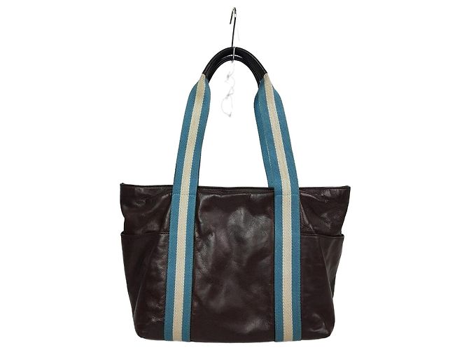 Bally Bolsa de Ombro Three Stripes Shopper Marrom