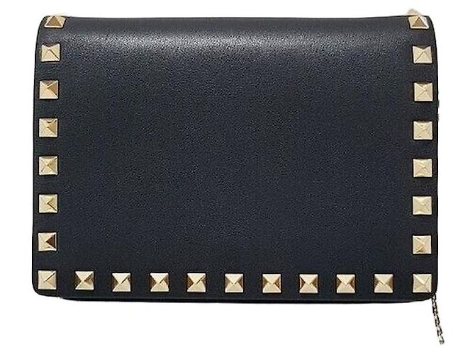 Valentino Mini borsa a tracolla Rockstud con catena Nero