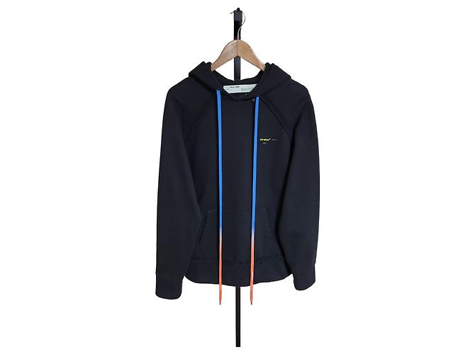 Off White Black Acrylic Arrow Oversized Hoodie