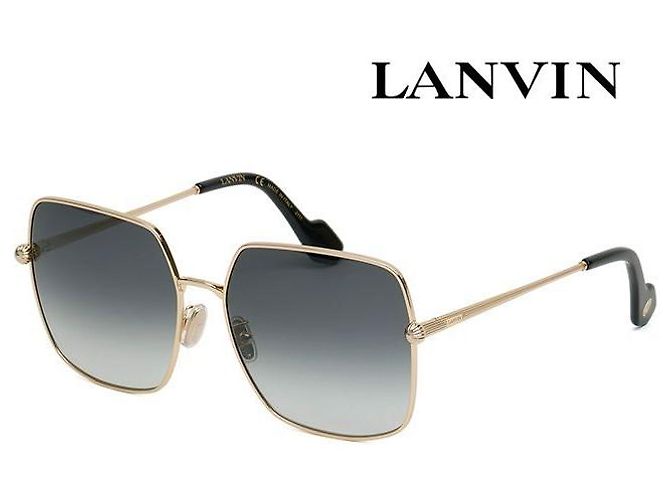 Lanvin Lunettes de soleil carrées en métal doré luxe mode oversize Multicolore