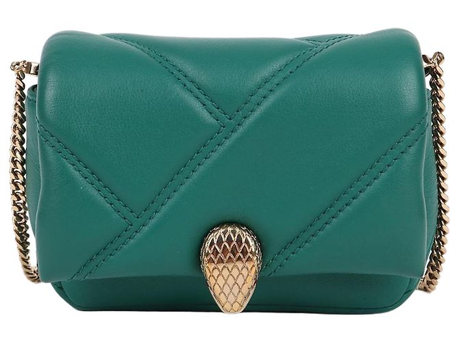 Bulgari Bolsa transversal Nano Serpenti em tom dourado Verde