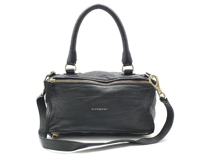 Givenchy Black Leather Pandora Medium Gold-tone Shoulder Bag