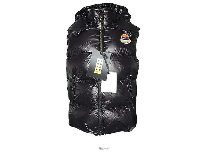 Moncler Chaleco con capucha de plumón negro Genius