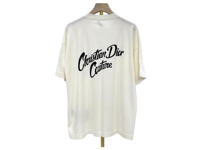 Dior Camiseta de jersey de algodão e seda ecru Branco
