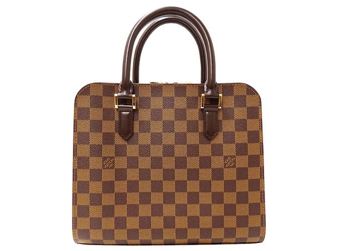 Bolsa Triana em Canvas Damier Louis Vuitton Marrom