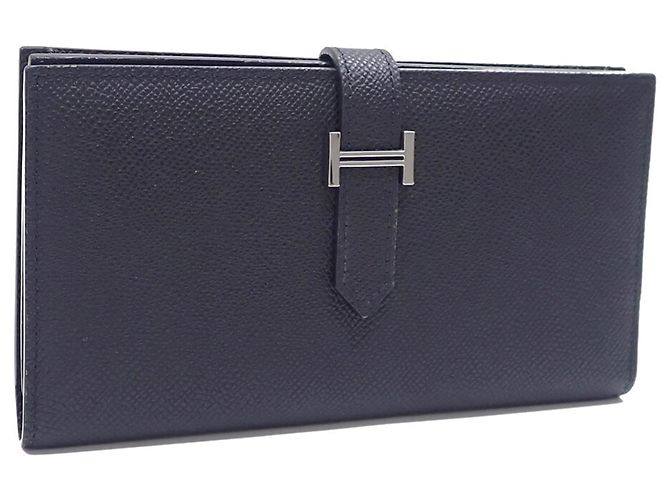 Hermès Cartera bi-fold Hermes Bearn Soufflé Negro