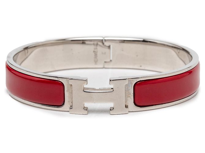 Hermès Red Narrow Enamel Clic H Armband PM Rot Bordeaux