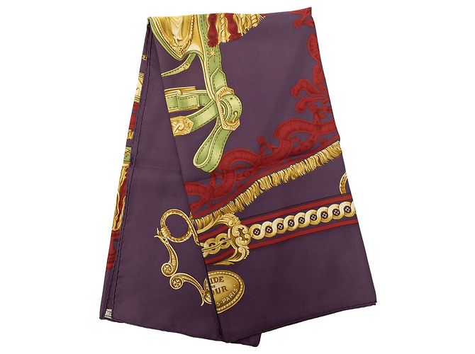 Hermès Seidentuch Purple Bride de Cour 90 Lila Dunkelviolett