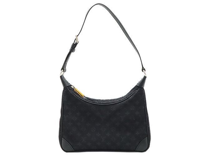 Louis Vuitton Black Monogram Mini Satin Boulogne Nero