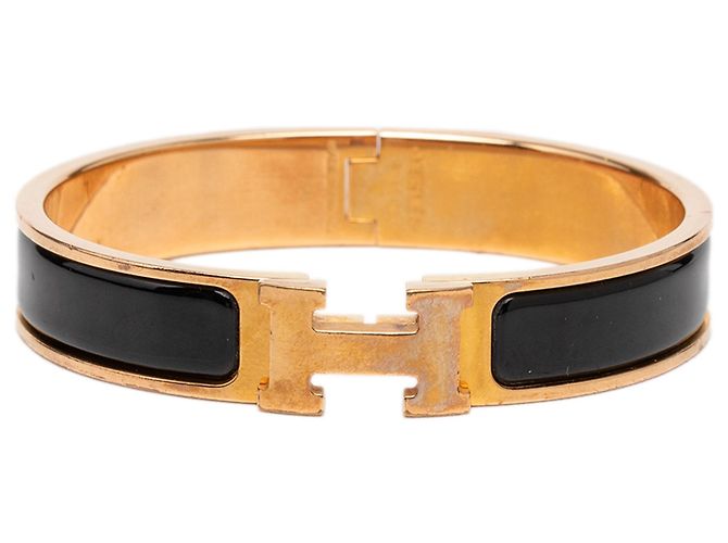 Pulseira Hermès Black Narrow Enamel Clic H PM 