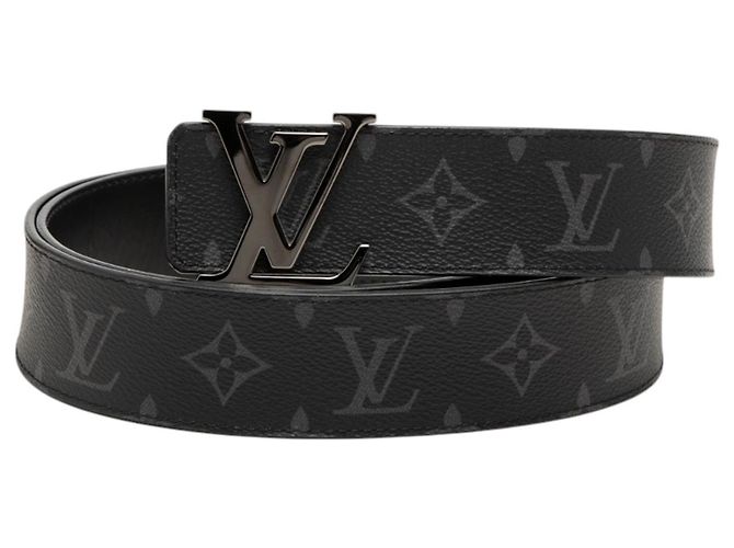 Cinturón Louis Vuitton Black Monogram Eclipse LV Initiales Reversible Negro