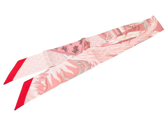 Hermès Pink Cheval Phoenix Seidentuch Twilly