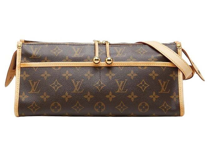 Borsa a tracolla lunga Louis Vuitton Monogram Popincourt Marrone