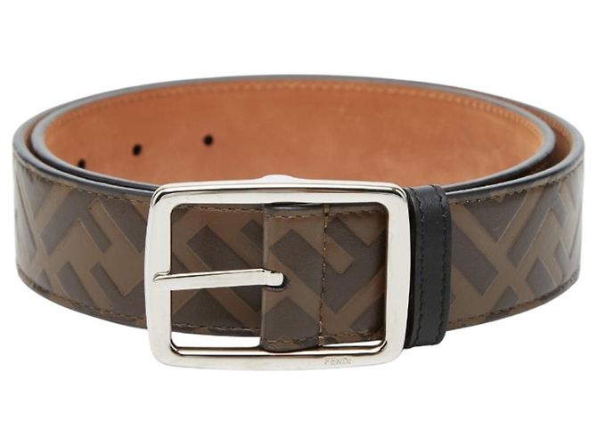 Fendi Zucca FF Logo Plain Belt Brown