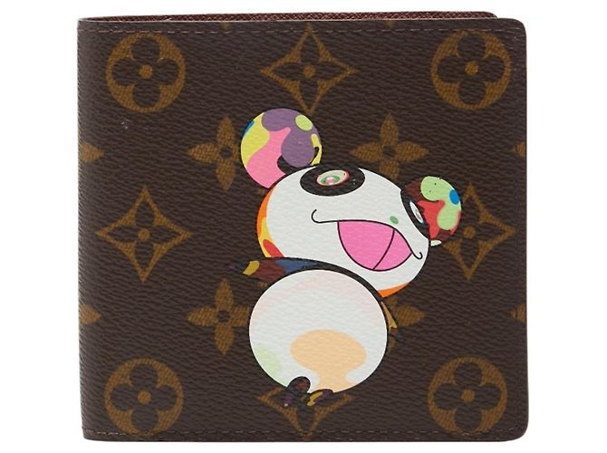 Louis Vuitton Monogram Panda Bi-fold Wallet Braun Mehrfarben