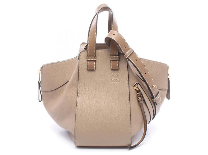 Bolsa de mão de couro Loewe Hammock Small Bege