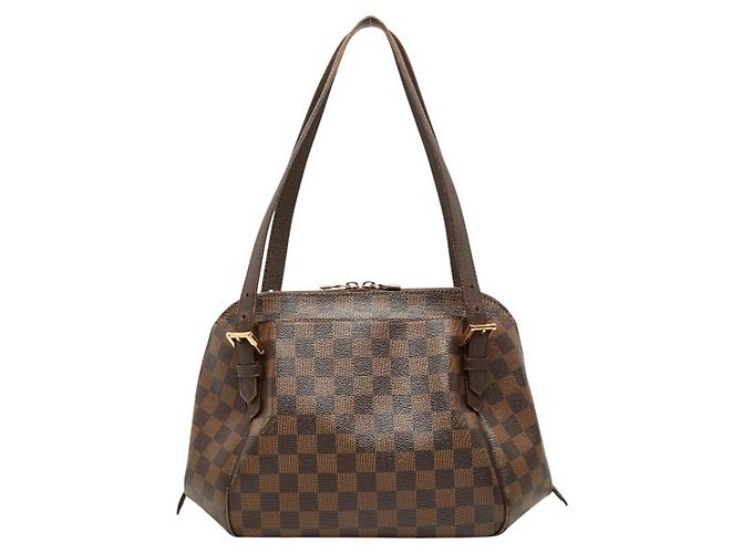 Borsa a Spalla Louis Vuitton Damier Belem MM Marrone